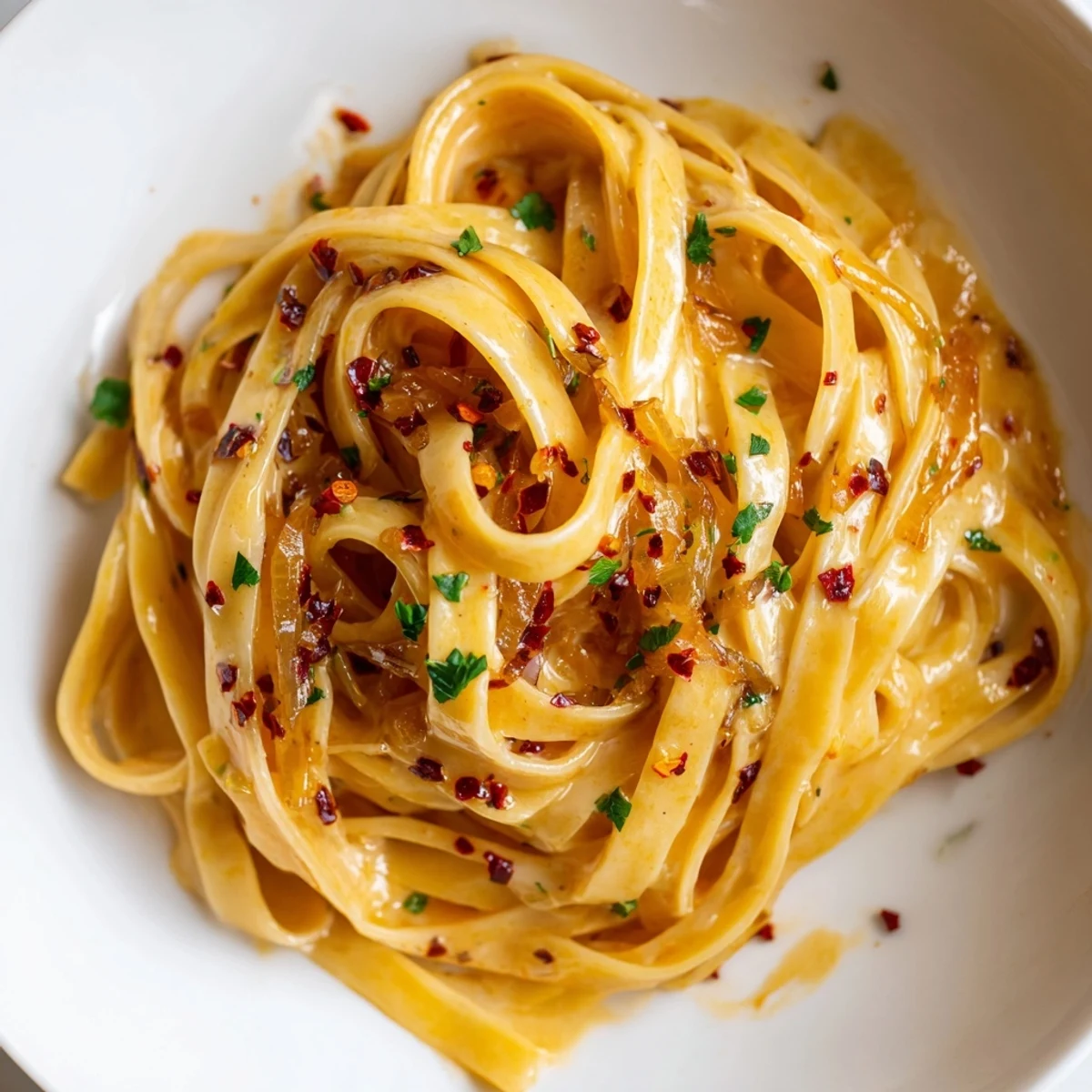 Sweet Heat Caramelized Onion Fettuccine