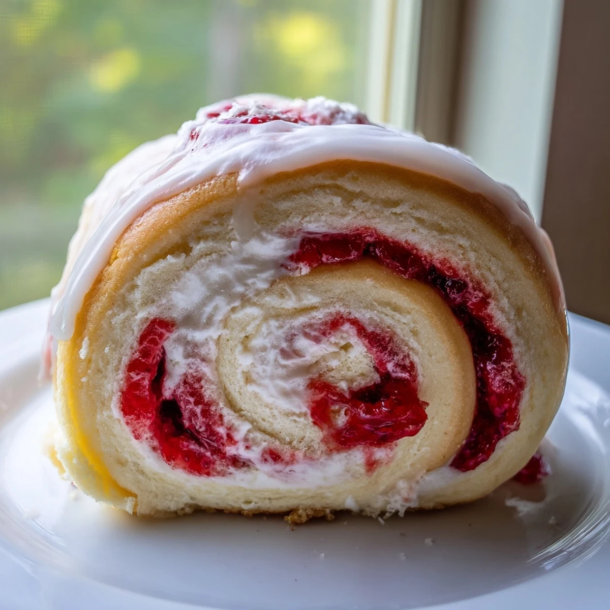 Soft Strawberry Shortcake Cheesecake Rolls swirled with creamy cheesecake filling and bright red strawberries