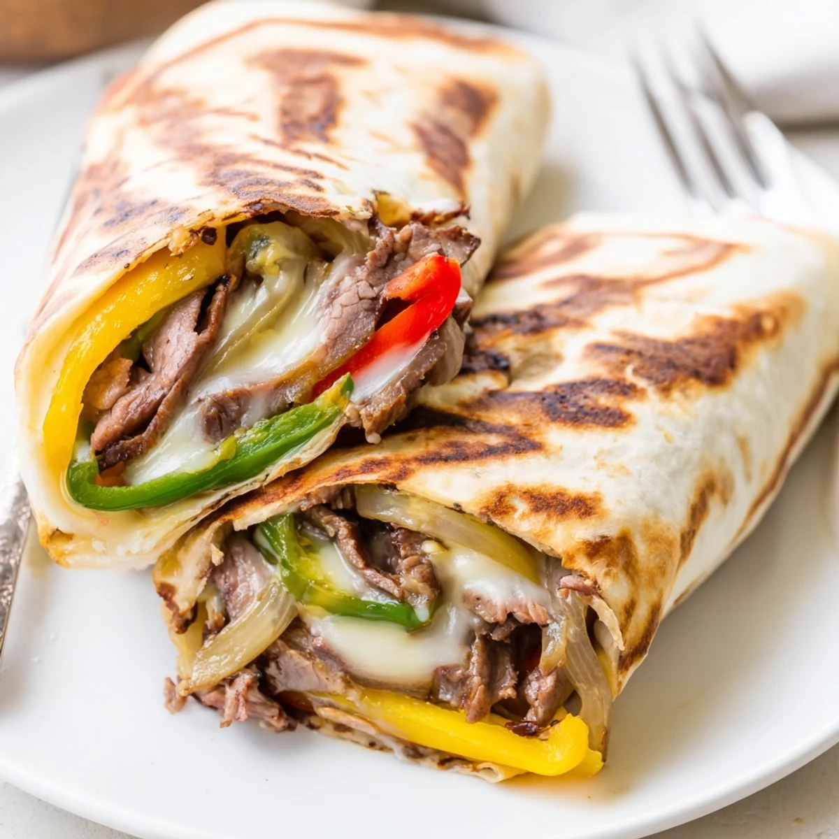 Crispy Philly Cheesesteak Grilled Wraps