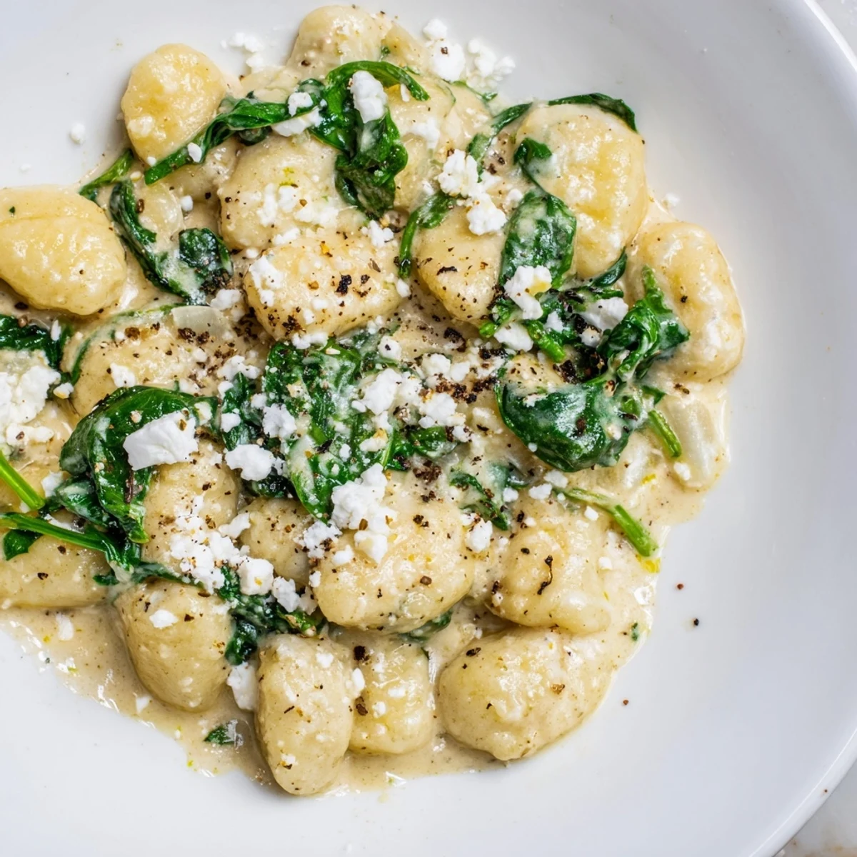 Creamy Gnocchi With Spinach And Feta