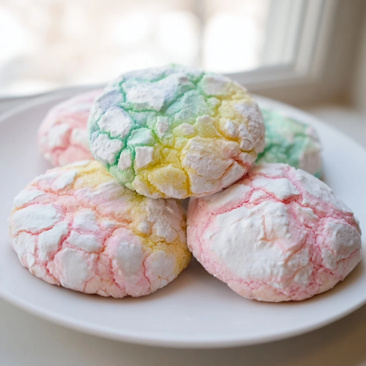 Pastel Crinkle Cookies